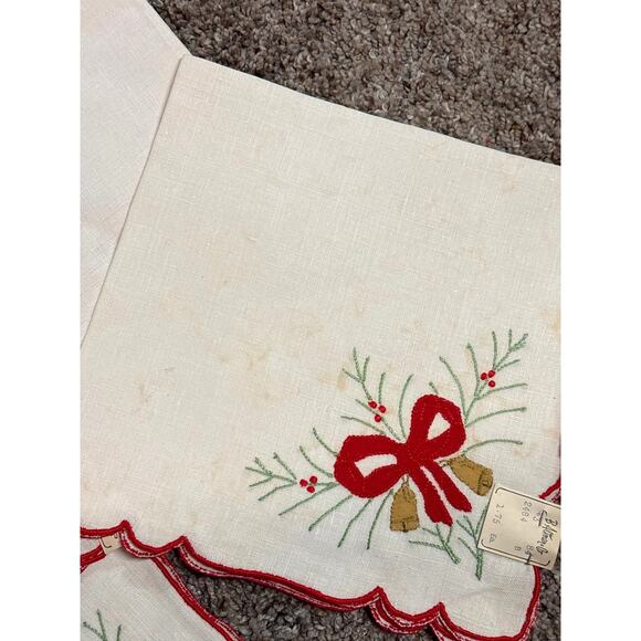 Holiday Fifth Avenue B. ALTMAN & CO. New York 4 Vintage Linen Napkins NOS - Picture 7 of 12